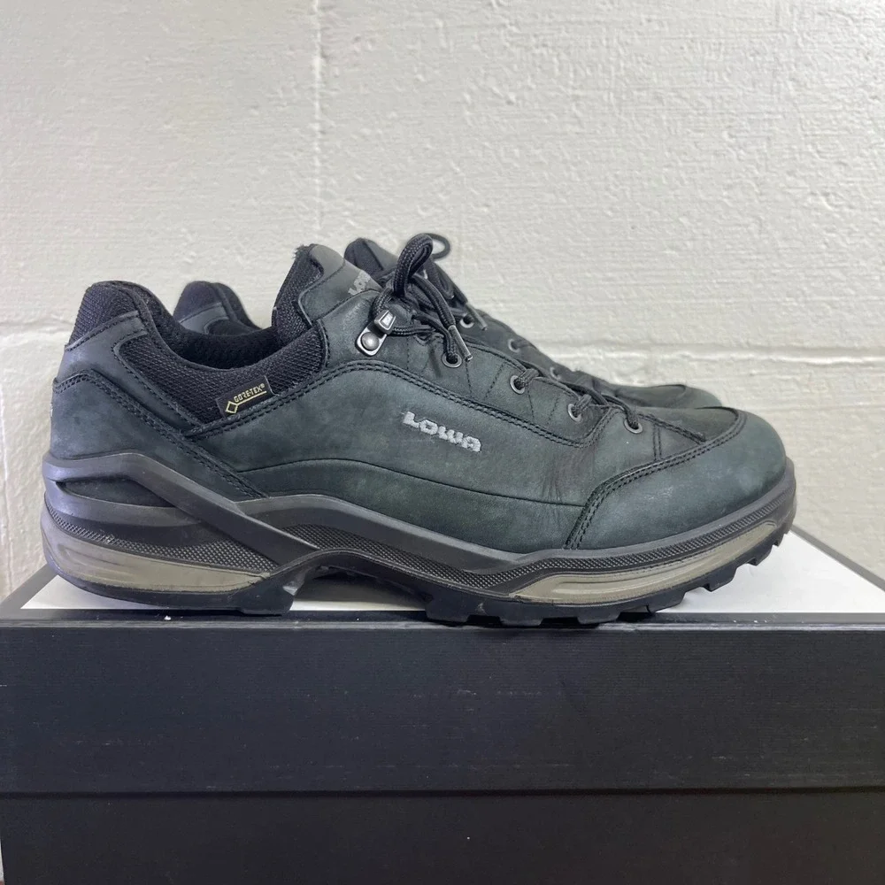 Lowa Renegade GTX Low Waterproof Hiking Shoes Black Nubuck Lace up Mens 11.5 US
